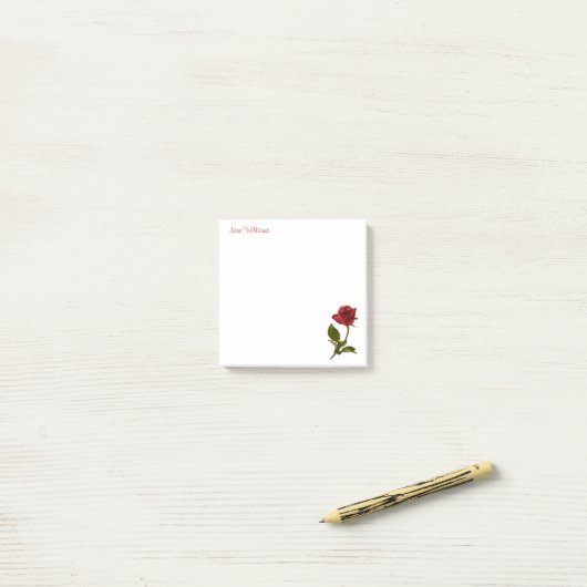 Persoonlijk: Floral Photography - One Red Rose Post-it® Notes (Op bureau)