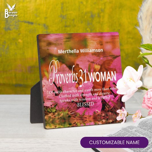 Persoonlijk Floral Proverbs 31 Fotoplaat