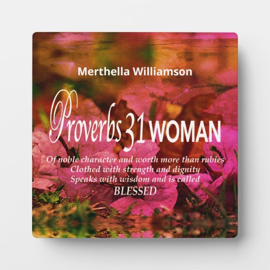 Persoonlijk Floral Proverbs 31 Fotoplaat (Voorkant)