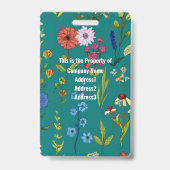 Persoonlijk Florist Werknemer ID Badge (Achterkant)