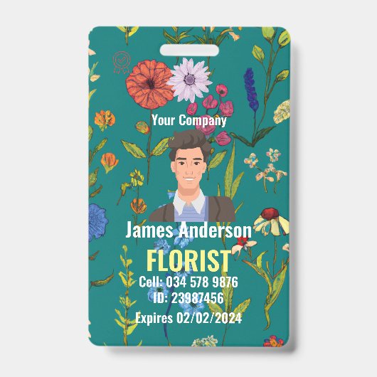 Persoonlijk Florist Werknemer ID Badge (Voorzijde)