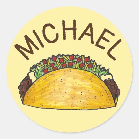 Persoonlijk Foodie Taco Mexican Food Ronde Sticker (Voorkant)