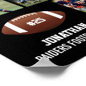 Persoonlijk Football 5 Foto Collage Name Team # Poster (Hoek)