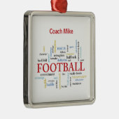 Persoonlijk, Football Coach Dank u in woorden Metalen Ornament (Rechts)