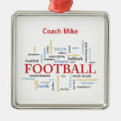 Persoonlijk, Football Coach Dank u in woorden Metalen Ornament (Voorkant)