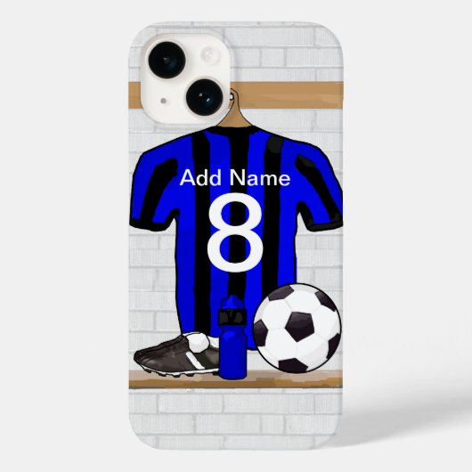 Persoonlijk football en zwart voetbal Jersey Case-Mate iPhone Case (Achterkant)