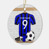 Persoonlijk football en zwart voetbal Jersey Keramisch Ornament (Links)