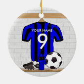 Persoonlijk football en zwart voetbal Jersey Keramisch Ornament (Achterkant)