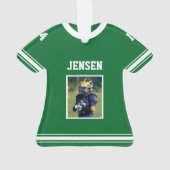Persoonlijk Football Jersey Green Foto Ornament (achterkant)