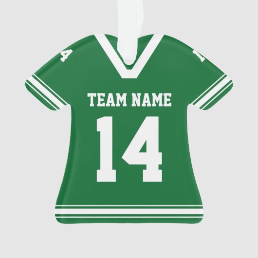 Persoonlijk Football Jersey Green Foto Ornament (voorkant)
