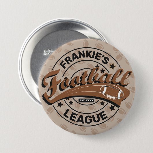 Persoonlijk Football League Player-team Ronde Button 7,6 Cm (Voorkant /achterkant)
