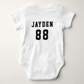 Persoonlijk Football op locatie en nummer van Baby Romper (Achterkant)
