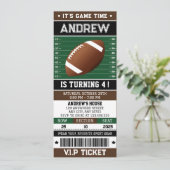 Persoonlijk Football Ticket Verjaardagsuitnodiging Kaart (Staand voorkant)