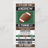 Persoonlijk Football Ticket Verjaardagsuitnodiging Kaart (Voorkant)