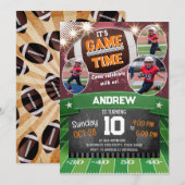 Persoonlijk football verjaardagsfeestje met foto kaart (Voorkant / Achterkant)