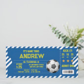 Persoonlijk Football Voetbal Game Ticket Party Kaart (Staand voorkant)