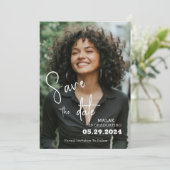 Persoonlijk foto-Afstuderen Save The Date (Staand voorkant)