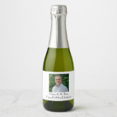 Persoonlijk Foto Birthday Party Him Her Mini Sparkling Wijnetiket (Voorkant)