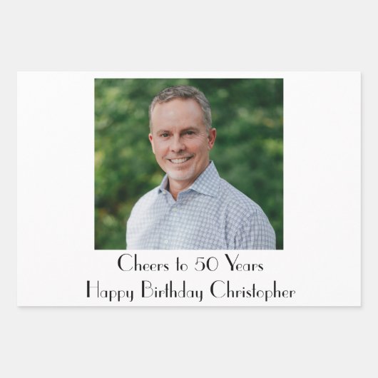 Persoonlijk Foto Birthday Party Inpakpapier Vel (Voorkant)