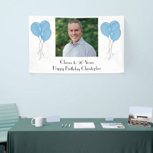 Persoonlijk Foto Birthday Party voor hem of haar Spandoek (Beurs)
