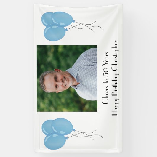 Persoonlijk Foto Birthday Party voor hem of haar Spandoek (Verticaal)