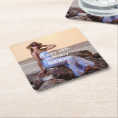 Persoonlijk Foto Birthday Zijn Haar Kartonnen Onderzetters (Schuin)