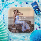 Persoonlijk Foto Birthday Zijn Haar Papieren Bordje (Feest)