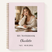 Persoonlijk Foto Blush Roze Schrift Dagboek Notitieboek (Voorkant)