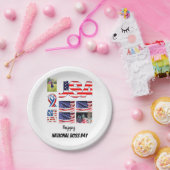 Persoonlijk foto-collage op nationale feestdag 8 papieren bordje (Feest)