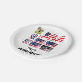 Persoonlijk foto-collage op nationale feestdag 8 papieren bordje (Gekanteld)