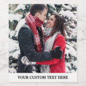 Persoonlijk foto en tekst wijn etiket (Enkel label)