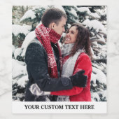 Persoonlijk foto en tekst wijn etiket (Enkel label)