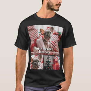 Persoonlijk foto- en tekstfotocollage-raster t-shirt