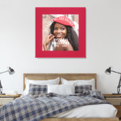 Persoonlijk foto- en tekstherdenkingsrood canvas afdruk (Insitu (Slaapkamer))