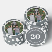 Persoonlijk foto grijs genummerd 20 spel poker chips (Opstapeling)