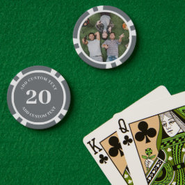 Persoonlijk foto grijs genummerd 20 spel poker chips