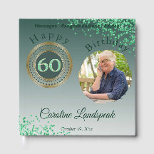 Persoonlijk foto groen glitters, 60ste verjaardag