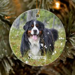 Persoonlijk foto-Hondenliefhebber Puppy Kerstmis Keramisch Ornament