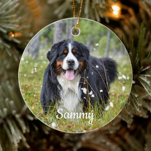 Persoonlijk foto-Hondenliefhebber Puppy Kerstmis Keramisch Ornament