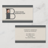 Persoonlijk foto-Initiaal Letter B Monogram Visitekaartje (Voorkant / Achterkant)