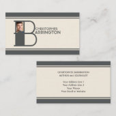 Persoonlijk foto-Initiaal Letter B Monogram Visitekaartje (Voorkant / Achterkant)
