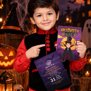 Persoonlijk foto kostuum feest Halloween kinderen Kaart