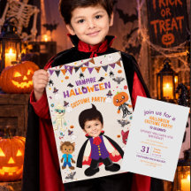 Persoonlijk foto kostuum feest Halloween kinderen