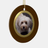 Persoonlijk foto-Lijst op foto's (bruin/goud) Keramisch Ornament (Rechts)