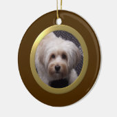 Persoonlijk foto-Lijst op foto's (bruin/goud) Keramisch Ornament (Links)