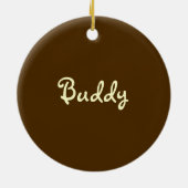 Persoonlijk foto-Lijst op foto's (bruin/goud) Keramisch Ornament (Achterkant)