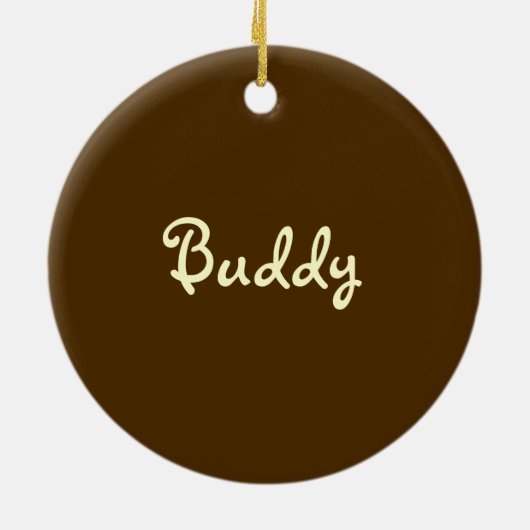 Persoonlijk foto-Lijst op foto's (bruin/goud) Keramisch Ornament (Achterkant)