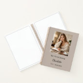 Persoonlijk Foto Mocha Taupe Script Dagboek Notitieboek (Binnen)