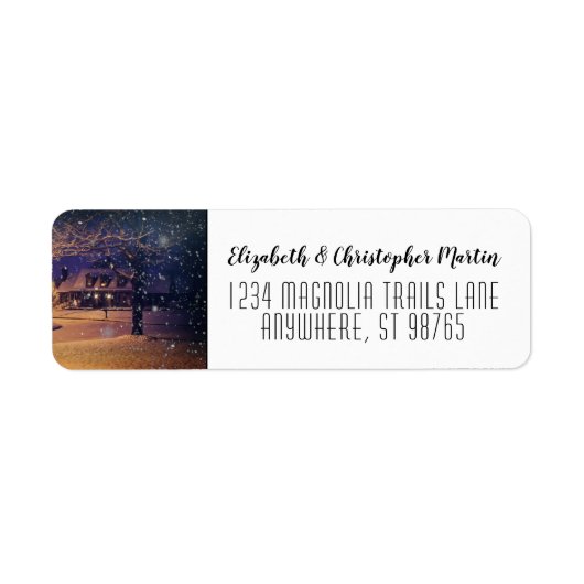 Persoonlijk foto modern retouradreslabel etiket (Voorkant)