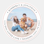 Persoonlijk Foto Modern Weddenschap Ronde Sticker (Voorkant)